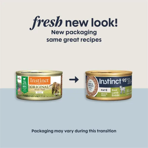 Miniatura 2 de Instinct Original Paté - Alimento húmedo para gatos, receta sin granos, cordero real, 3 onzas (paquete de 24)