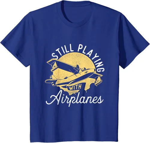 Miniatura 52 de Still Playing With Airplanes - Camiseta de control remoto RC Avión Piloto, Negro