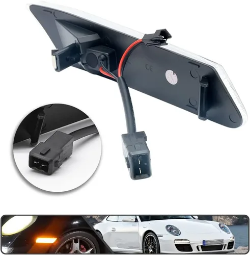 Miniatura 3 de 2 piezas de kit de luces de señal de giro laterales LED dinámicas secuenciales intermitentes para Porsche Carrera 2005-2013 para Boxster 987 Lente