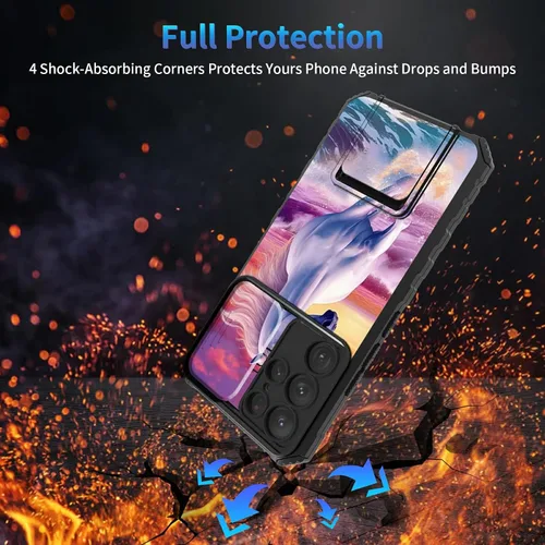 Miniatura 388 de Funda para Samsung Galaxy S22 Ultra 5G, Galaxy S22 Ultra con cubierta de cámara deslizante, funda resistente de doble capa con función atril Black