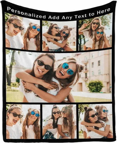 Miniatura 17 de Manta personalizada con tus fotos favoritas, manta personalizada con mis propias imágenes para familia, mamá, papá, hija, hijo, perro, hermanas
