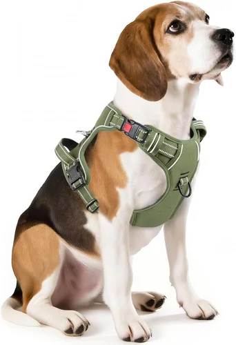 Miniatura 34 de Timos Arnés para perro de tamaño pequeño, arnés sin tirones para mascotas con cuello a presión bloqueable, chaleco reflectante para perro, sin