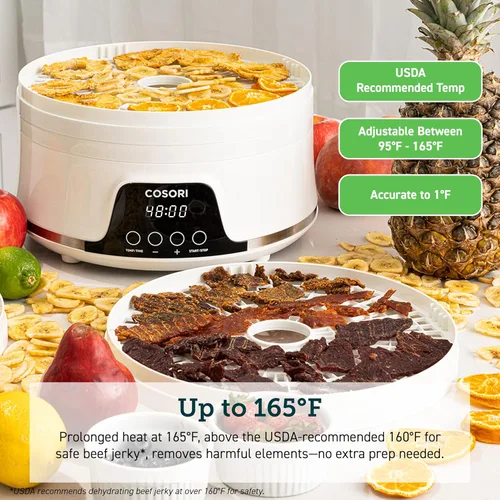 Miniatura 2 de COSORI Máquina deshidratadora de alimentos para carne seca, 5 bandejas con control de temperatura de 165 °F y temporizador de 48 horas, secadora