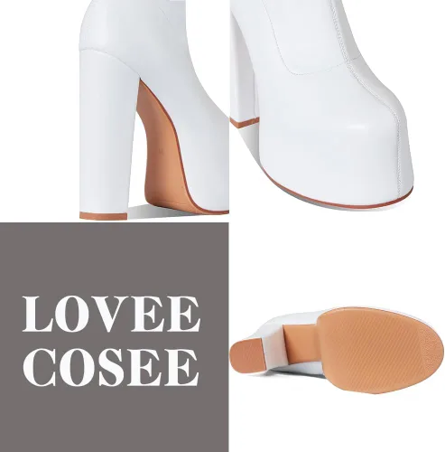 Miniatura 3 de Lovee Cosee Platform Boots for Women Chunky High Heel GoGo Boots Ankle Booties