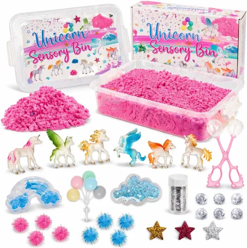 Miniatura 10 de 38 cubos sensoriales de sirena con arena mágica de 2 libras, moldes de océano y accesorios del tesoro, regalo creativo de juego de arena para niñas