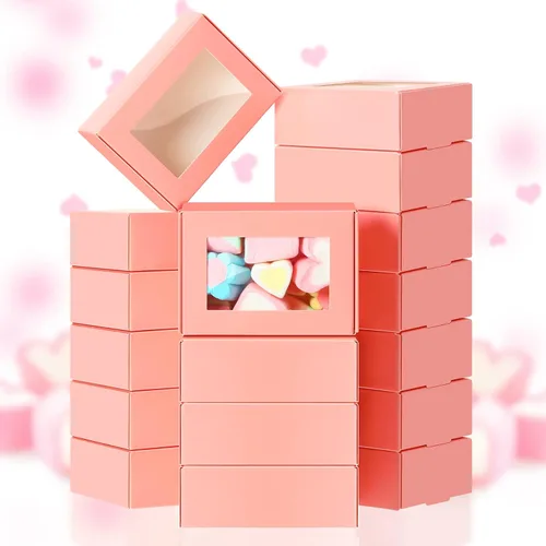 Miniatura 28 de Zonon 30 cajas de jabón para embalaje casero, mini cajas de papel kraft con ventana para panadería, dulces, jabón, embalaje de regalo