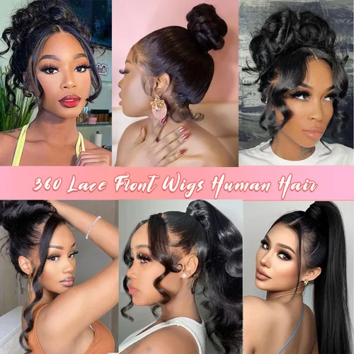Miniatura 6 de catti 360 Lace Front Wigs Human Hair Body Wave 220 Density HD Lace Front Wigs Pre Plucked Full Lace Human Hair Wig for Women