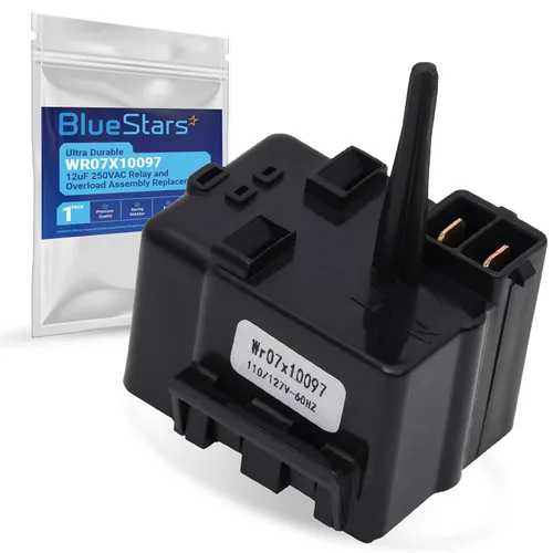 BlueStars Reemplazo de relé y sobrecarga ultra duradero WR07X10097 12uF 250VCA - Compatible con refrigeradores G.E - Reemplaza 1265640 AP4300623