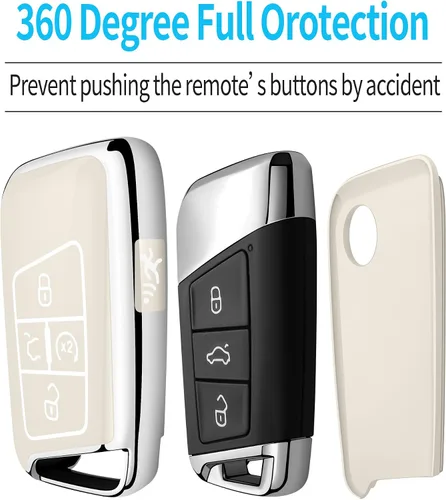 Miniatura 4 de Tukellen Funda para llavero Volkswagen, funda de TPU suave de alta calidad, protección completa, funda para llavero VW Tiguan Atlas Jetta Passat Azul