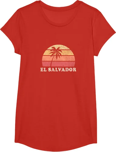 Miniatura 56 de El Salvador Vintage 70s Retro Throwback Design Camiseta, Azul