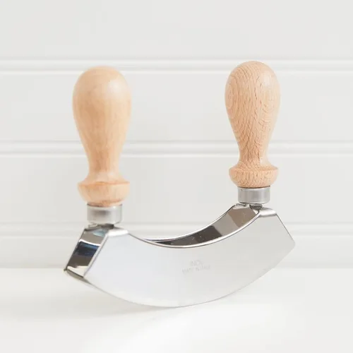Miniatura 3 de Verve CULTURE Mezclilla italiana doble, pequeña, cuchillo basculante de doble hoja para picar, picar con pomos dobles