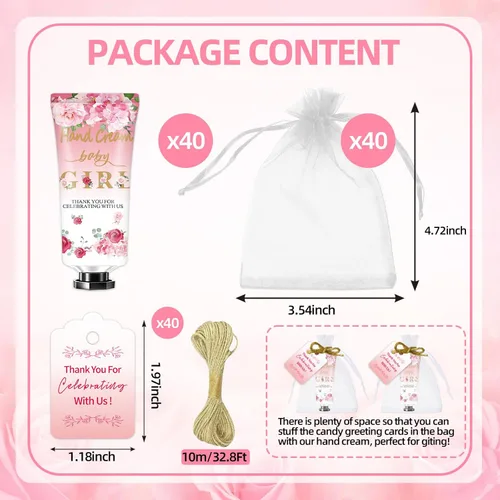 Miniatura 7 de Regalos multiusos para fiestas de baby shower, paquete de 40 juegos de crema de manos, regalos de boda y agradecimiento para invitados