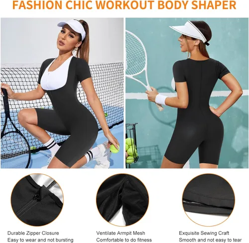Miniatura 3 de URSEXYLY Traje de sauna para mujer, chaleco de sudor, entrenador de cintura, 3 en 1, adelgazante, moldeador de cuerpo completo, parte superior