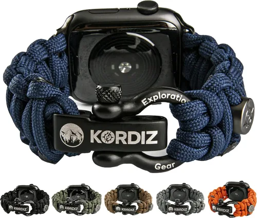 Miniatura 10 de KORDIZ Survivor - Correa de nylon paracord para Apple Watch compatible con Apple Watch ULTRA 3, ULTRA 2 / 1 [49mm] y Series 11, 10, 9, 8, 7-1, SE3