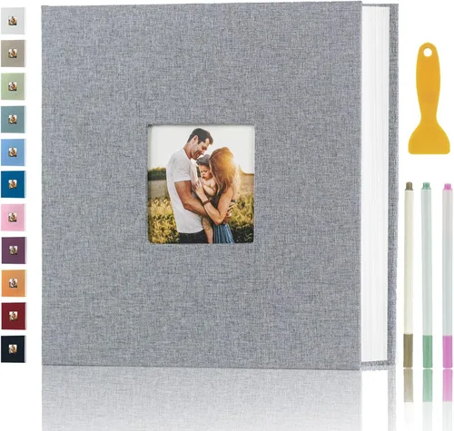 Miniatura 20 de Álbum de Fotos con Páginas Autoadhesivas para Fotos de 4x6 5x7 8x10 Pulgadas, Álbum de Fotos Magnético tipo Scrapbook con Páginas Adhesivas, Libros