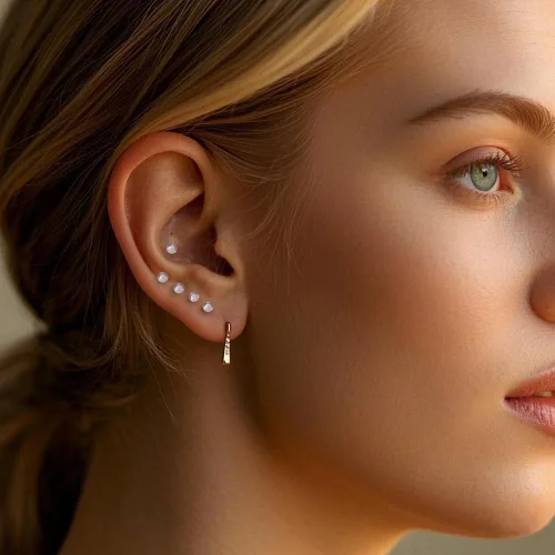Miniatura 7 de 43 piezas de retenedores de piercing de nariz transparentes para cirugía, anillos de nariz Bioflex, septum, cartílago, rook, daith, herradura