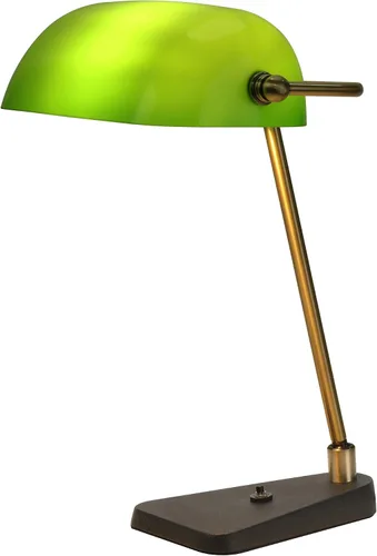 Miniatura 9 de Green Bankers - Lámpara de escritorio, interruptor de botón, base de hierro fundido resistente de 2.9 libras, cabezal giratorio de 30°, marco