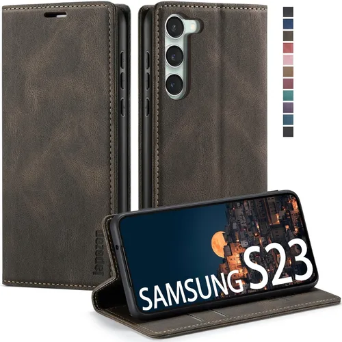 Miniatura 35 de Funda para Samsung Galaxy S23 5G, funda tipo cartera para Samsung Galaxy S23 5G con bloqueo RFID, tarjetero y función atril magnético, funda
