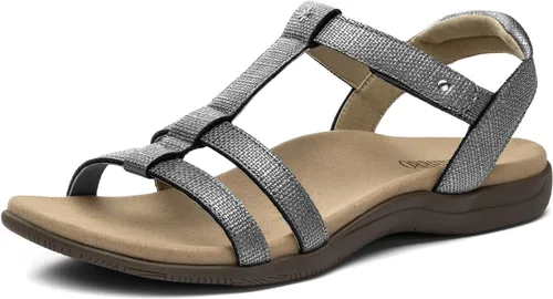 Miniatura 8 de Rihero Sandalias ortopédicas con soporte de arco para mujer, ortopédicas, cómodas, para caminar, informales, ajustables, para verano, playa