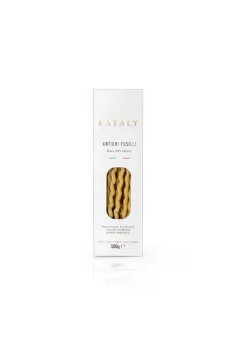 Eataly Fideos de Pasta Italiana Antichi Fusilli - Caja de 500g (17 oz.) - Sémola de Trigo Duro Auténtica - Hecho en Italia - Fideos Secos para