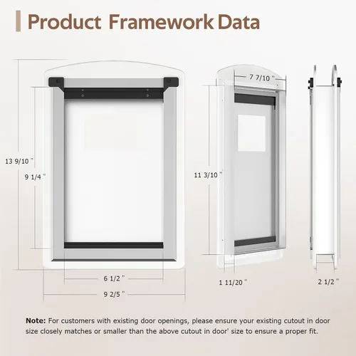Miniatura 2 de [MAVRICTECH] Puerta de gato para puerta – Puerta de gato para puertas exteriores e interiores, marco de acero, doble solapa magnética, 2 cerraduras