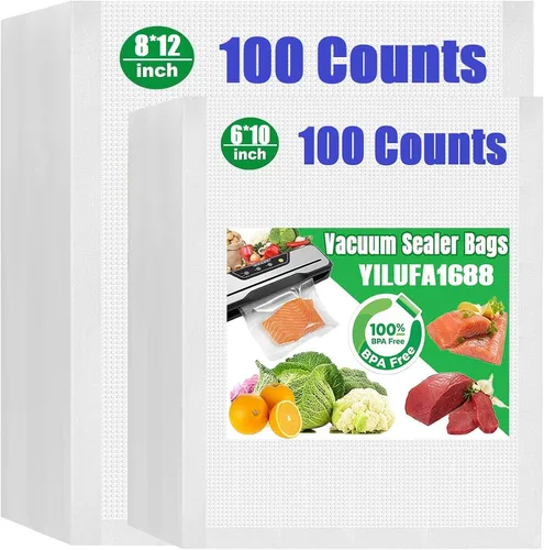 Miniatura 12 de Bolsas selladoras al vacío de un galón, paquete de 200 bolsas de sellado al vacío de 11 x 16 pulgadas, 0.295 in de grosor y sin BPA, resistentes a