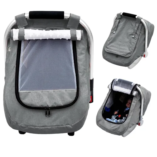 Miniatura 8 de Funda de asiento de automóvil impermeable para bebé, funda de asiento de automóvil infantil con lunares de visón 3D con 2 rejillas de ventilación