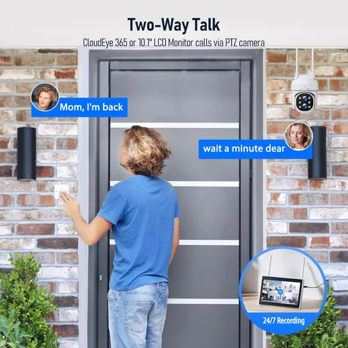 Miniatura 4 de Camcamp Sistema de cámara de seguridad inalámbrica con monitor, zoom de 10x 5MP cámara de seguridad de doble lente para exteriores con visión