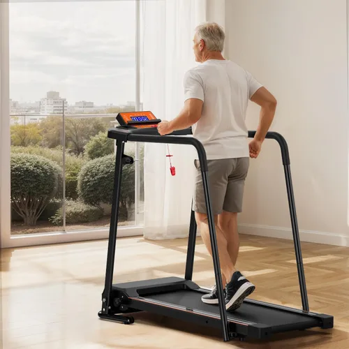 Miniatura 9 de Caminadora para personas mayores con pasamanos largos, control de aplicación y escenas virtuales 3D - Motor silencioso de 3.0 HP, capacidad de 300