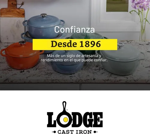 Miniatura 7 de Lodge - Horno holandés esmaltado, 6 cuartos de galón, color lila Lila de 6 cuartos de galón