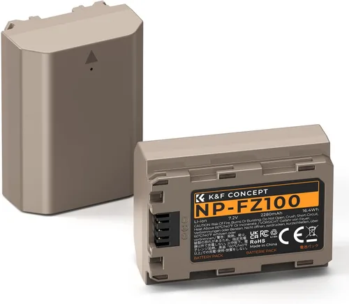 K&F CONCEPT Paquete de 2 baterías NP-FZ100, baterías USB-C de carga rápida A7iii compatibles con cámaras Sony A7iii A7iv A6600 A6700 ZV-E1 FX3 FX30