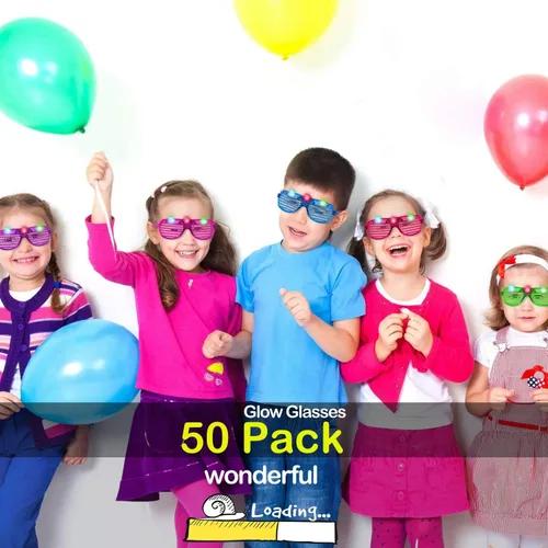 Miniatura 8 de iGeeKid Paquete de 50 lentes LED iluminados para fiesta, que brillan en la oscuridad, suministros para fiestas del 4 de julio, obturador, juguetes