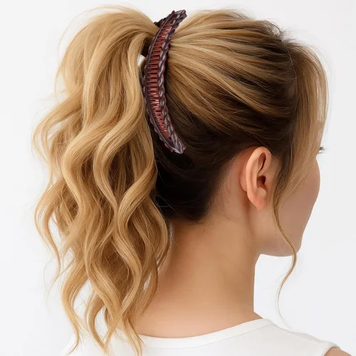 Miniatura 3 de 2 pinzas de pelo de plátano para cabello grueso y rizado, pinzas de tortuga negras y marrones, peines clásicos para mujeres y niñas, deslizantes