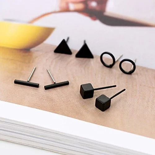 Miniatura 3 de 4 aretes de oro para mujer, aretes triangulares, pequeños aretes triangulares, aretes de tuerca triangulares, regalos de Navidad para mujer