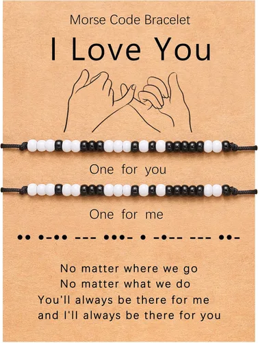 Miniatura 10 de UNGENT THEM Pinky Promise - Pulsera a juego para parejas, alma gemela, hombre, relación a distancia, regalos para mujeres, hombres, él, ella