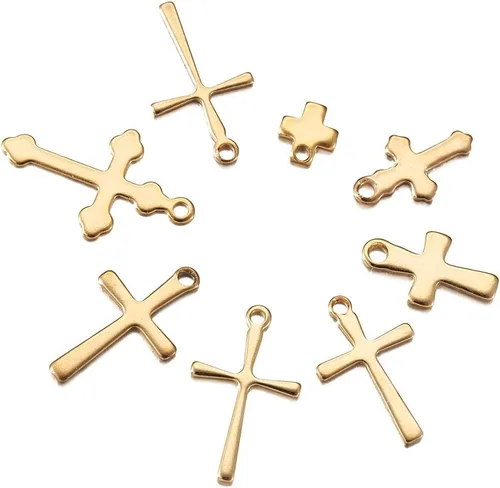 Miniatura 6 de Colgantes de cruz para hacer joyas, Plata esterlina Ante sintético, Acero inoxidable
