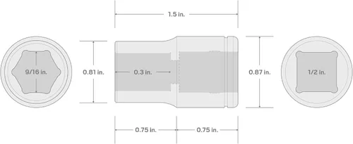 Miniatura 2 de TEKTON - Dado de encastre (pulgada)