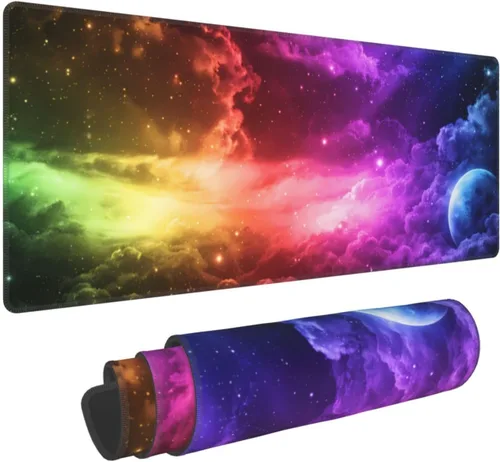 Miniatura 16 de Alfombrilla de mouse extendida para juegos de flor de cerezo japonés, 31.5 x 11.8 pulgadas, alfombrilla de escritorio grande con base de goma Mouse