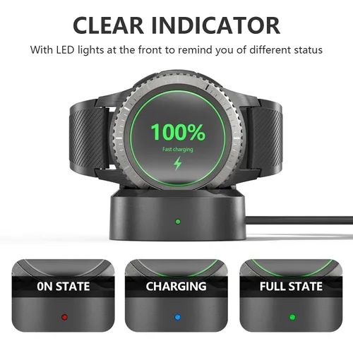Miniatura 5 de Vanjua Cable de carga para reloj Samsung Gear S3, soporte de carga de repuesto inalámbrico compatible con Samsung Gear Sport, S2, S3 Classic