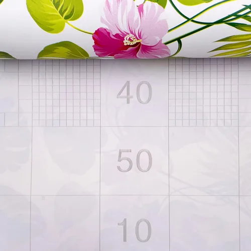 Miniatura 4 de SimpleLife4U Hawaii Flower Style Muebles Papel Autoadhesivo Estante Liner Maquillaje Joyería Gabinete Decoración 17.7 pulgadas Por 9.8 pies