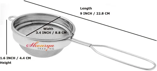 Miniatura 2 de Colador de té de acero inoxidable de malla fina con batidor de batidor, paquete de 2, filtro de té de acero inoxidable, filtro de té de acero