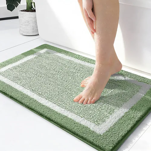 Miniatura 45 de OLANLY Alfombras de baño 24x16, tapete de baño de microfibra extra suave y absorbente, antideslizante, lavable a máquina, alfombra de baño esponjosa