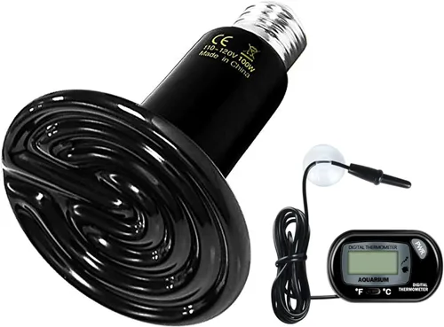 Miniatura 18 de Simple Deluxe Bombilla emisora de calor de cerámica de 25 W (Mini) para reptiles, sin emisor de luz, calentador de gallinero para mascotas anfibias