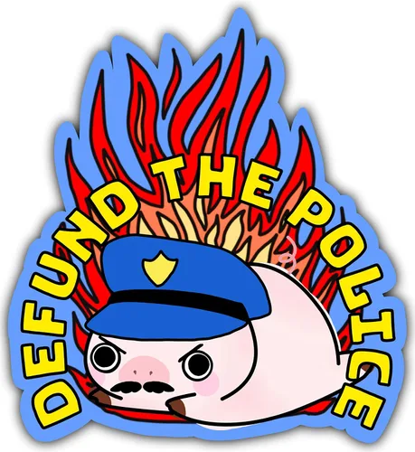 Defund The Police - Calcomanía divertida contra policía policial, brutalidad militar, violencia militar, justicia social, cambio de apoyo, liberal,