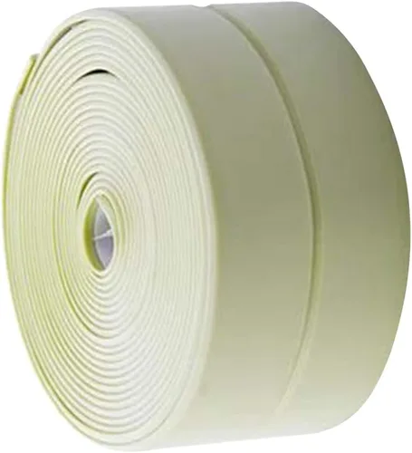 Miniatura 10 de Queenbox Cinta selladora de cinta de calafateo de 0.8 x 39.4 pulgadas, cinta de sellado autoadhesiva impermeable para protector de borde de Beige