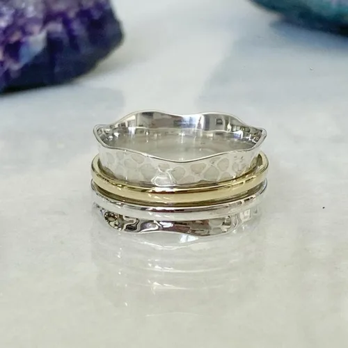 Miniatura 3 de Boho Spinner Ring, Mothers Day Gift, Silver 925 Women Ring, Sterling Silver 925 Ring, Fidget Spinner Ring,Women Silver Anxiety Ring
