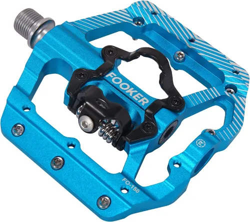 Miniatura 9 de FOOKER Pedales de bicicleta de montaña MTB, plataforma plana de 3 rodamientos, compatible con doble función sellada de aluminio sin clipless pedales