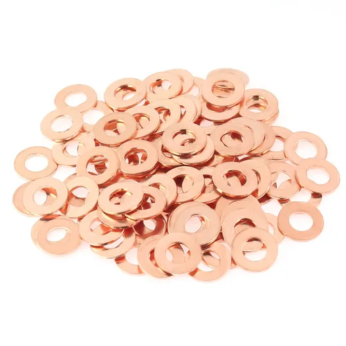 Miniatura 9 de HELIFOUNER 100 Piezas M8x14x1.0mm Arandelas de Cobre, Arandelas de Sellado Métricas de Cobre, Diámetro Interior 8mm, Diámetro Exterior 14mm, Grosor