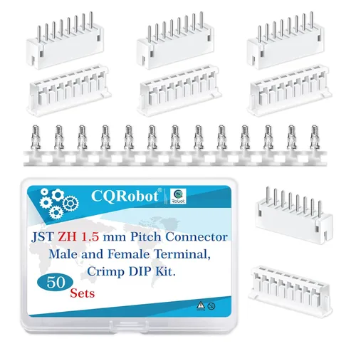 Miniatura 9 de CQRobot JST EL 4.5 mm de paso 2 pines conector electrónico IC macho, enchufes hembra carcasa y kit de terminales de crimpado en T macho/hembra. 50