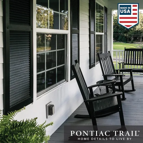 Miniatura 4 de Persianas de Vinilo Board & Batten (1 Par) 11"x31" (3-Tableros) - Negro Cosmos/Pintable Persianas Exteriores para Ventanas Incluye Herrajes